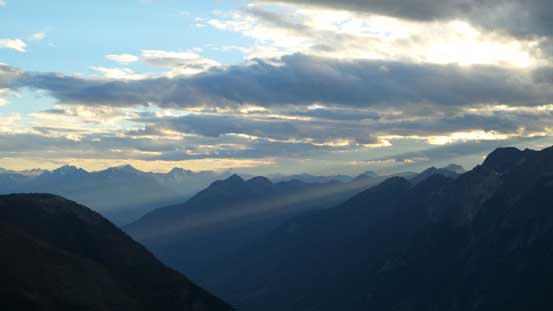 Interesting ray of sunlight at evening