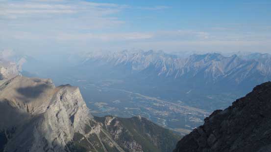 Looking down at the townsite of Canmore
