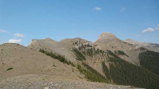 This undulating ridge leads to the false summit. True summit is behind on the far right