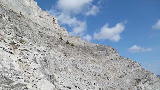 Picking a rising traverse line across this face