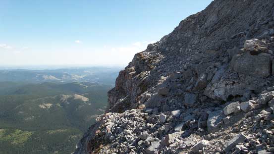 Typical terrain on the false summit traverse