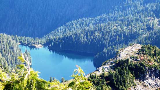 Looking down at Enchantment Lake