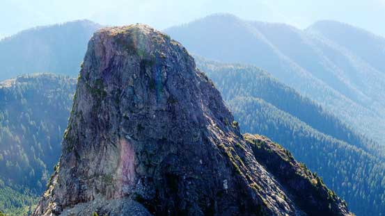 East Lion looks intimidating from here. Our route goes up the RHS Face