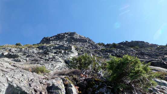 After the ledge, looking up S. Face. It doesn't look too hard from here