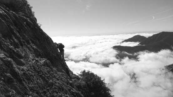 Vlad making his way up the typical terrain