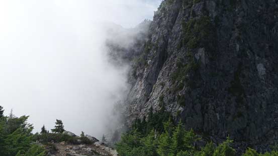 Clouds coming in hovering around West Lion