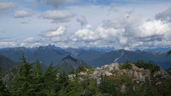 Looking far north towards Sky Pilot group (L)