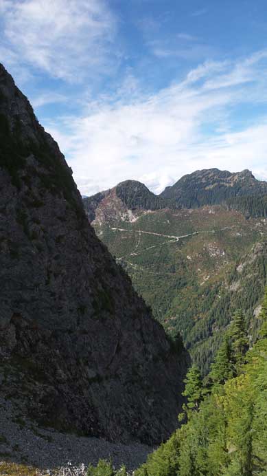 Looking north across West Lion's face