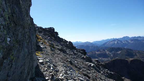Skirting around the first cliff face