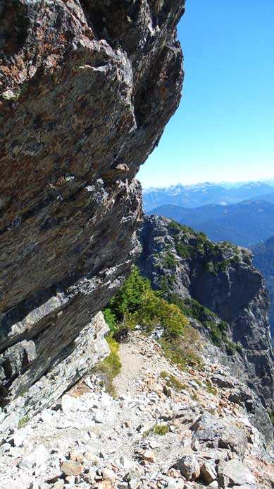 Traversing underneath some overhangs