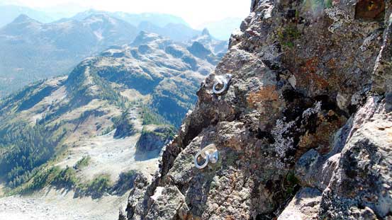 Two bolts above the upper crux