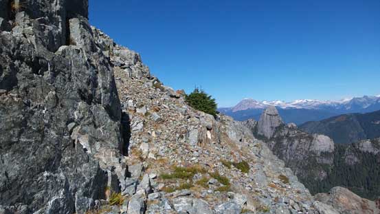 The ledge was wide enough