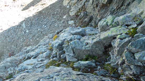 Looking down at the first few meters of the ascent