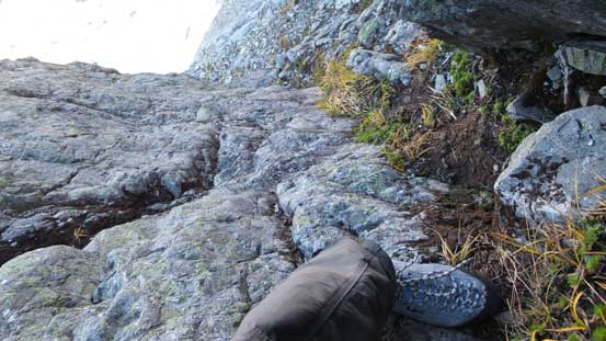 Looking down from halfway up