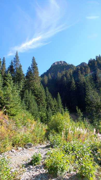 Back to the official Sky Pilot Valley trail, looking back