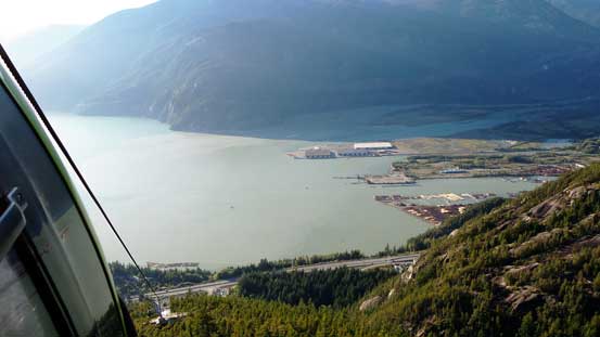 A view of Howe Sound from partly down the Gondola ride