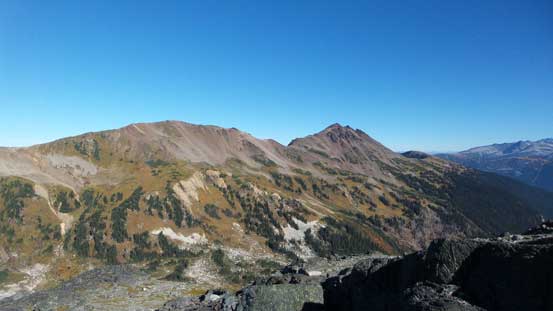 Looking towards Corrie Peak. Gentian Pass on far left