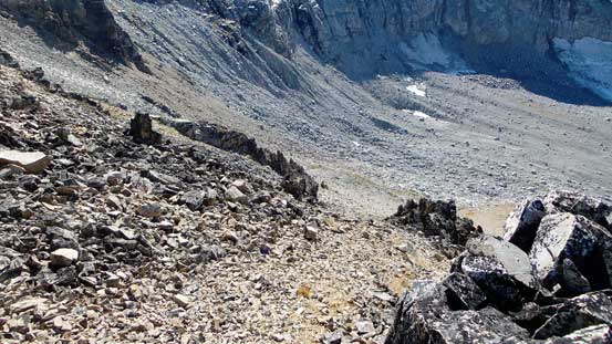 Now, time to descend this scree gully