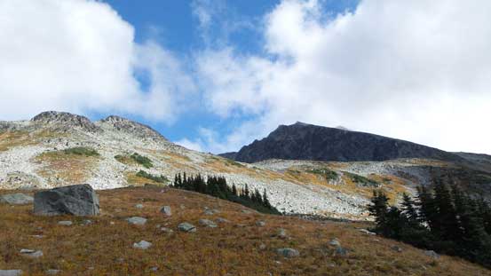 Finally started to see our objective. The black one is actually another false summit