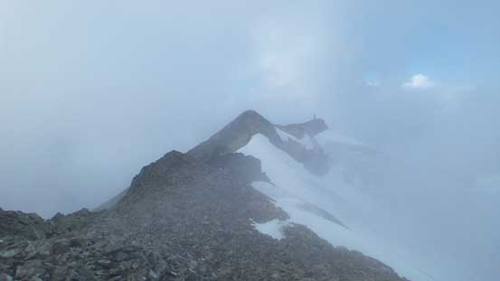 Partway up the true summit, looking back