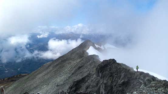 Looking back along the summit ridge