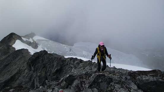 Michelle approaching the summit