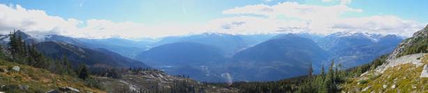 Panorama of the valley that Highway 99 travels through.