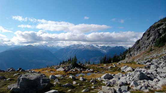 A view from the traversing bench. Ipsoot in the distance