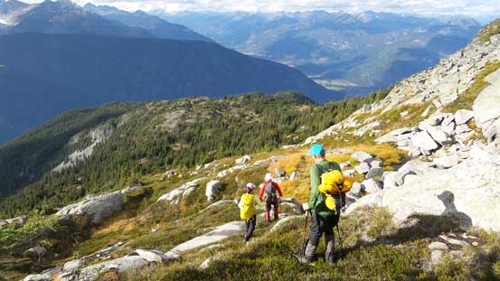 Now we were aiming at the forested rib ahead