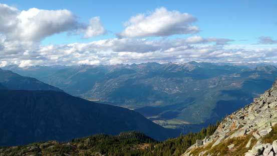 Another look towards Pemberton Valley and peaks north of it