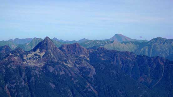 Williams Peak in foreground. The big one behind is Mt. Outram