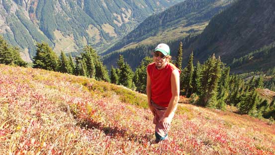Ascending steep grass