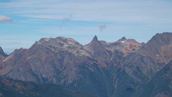 The Cheam Range peaks. Baby Munday is the pointy one