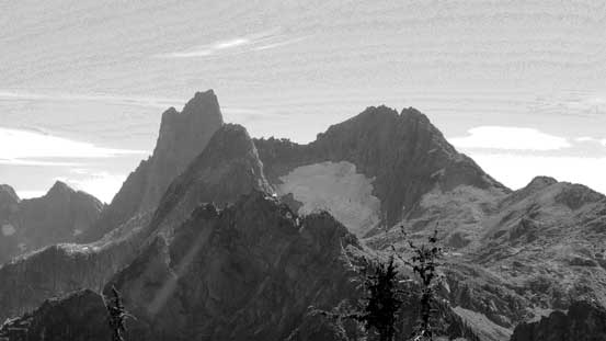 Slesse Mountain behind Crossover Peak