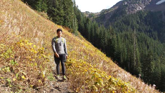 Mark on the slide path above lower Pierce Lake
