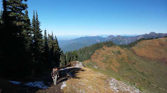 Looking back from one of the many bumps