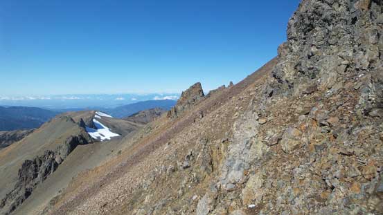 Looking sideway across the tedious slope