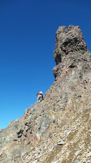 Simon descending from the summit