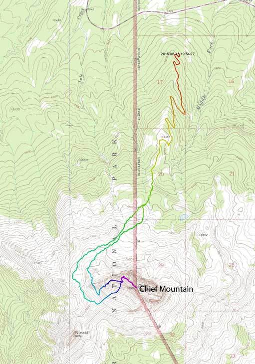 Chief Mountain scramble route from the North side
