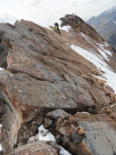 Me negotiating the very typical slabs. Exposed and wet... 