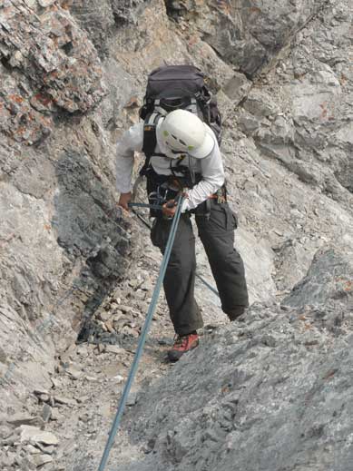 Me on the 3rd rappel. Photo by Maury