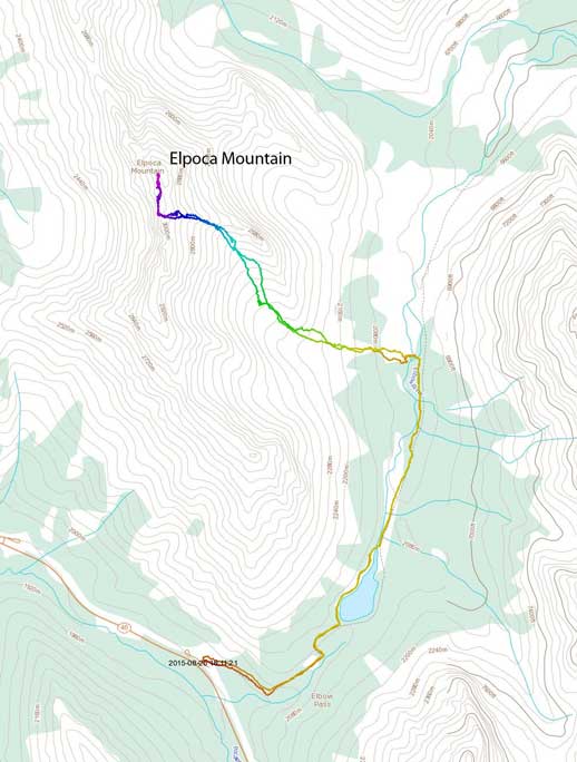 Elpoca Mountain standard ascent route