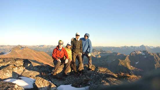 Our group shot on the summit. Photo by Alex