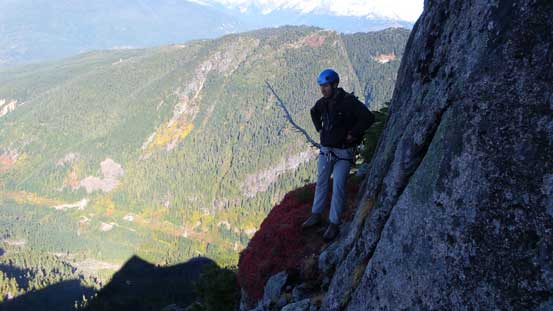 This ledge traverse looks a tad exposed...