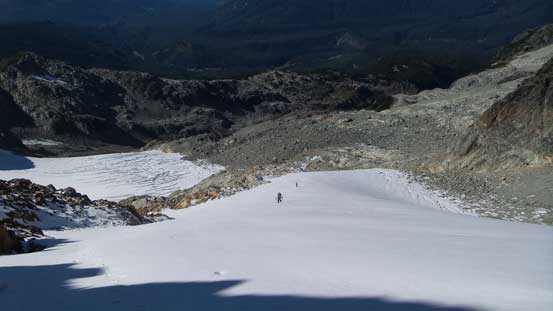 Michelle and Gordon following me up the snow/ice