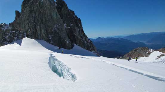 Looking back. We traversed between the two slots