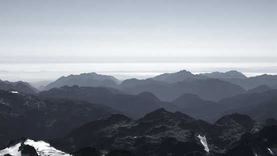 Looking down at the North Shore Mountains