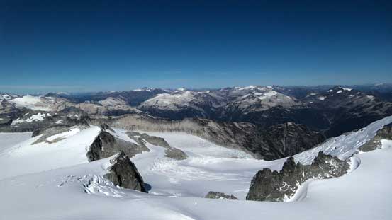 Looking over Mamquam Icefield towards some obscured peaks