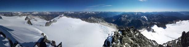 Partial summit panorama from Mamquam Mountain. Click to view large size.