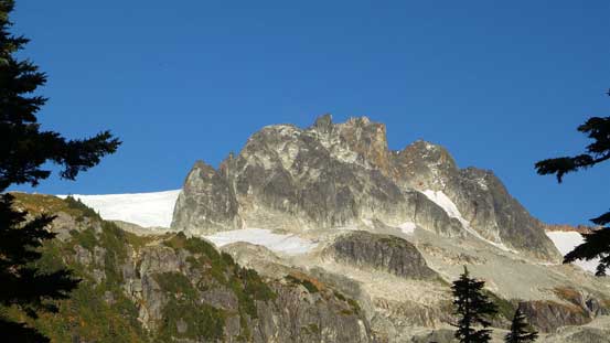 An impressive peak above